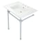 Fauceture KVPB31227W81 Dreyfuss 31" Console Sink W/SS Leg (8", 3 Hole), Wht/Chrome KVPB31227W81 - alternate 1